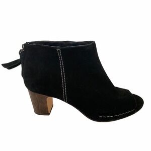 CLARKS Size 9.5 CUSHION PLUS STRAP SANDALS SHOES Black‎ Suede EU 41 Zipper